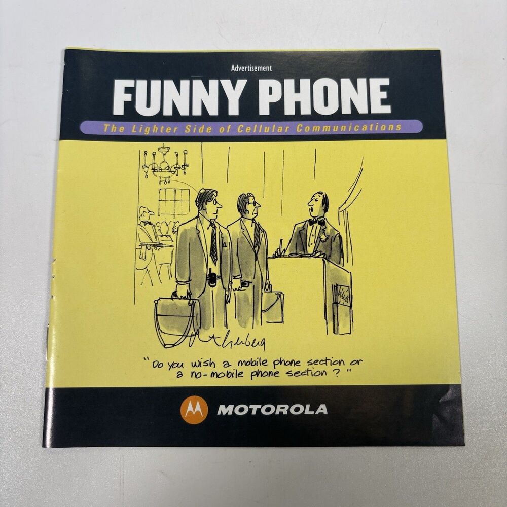 Vintage FUNNY PHONE Motorola Print Ad Cellphone v710 2004 MP3 Player Booklet